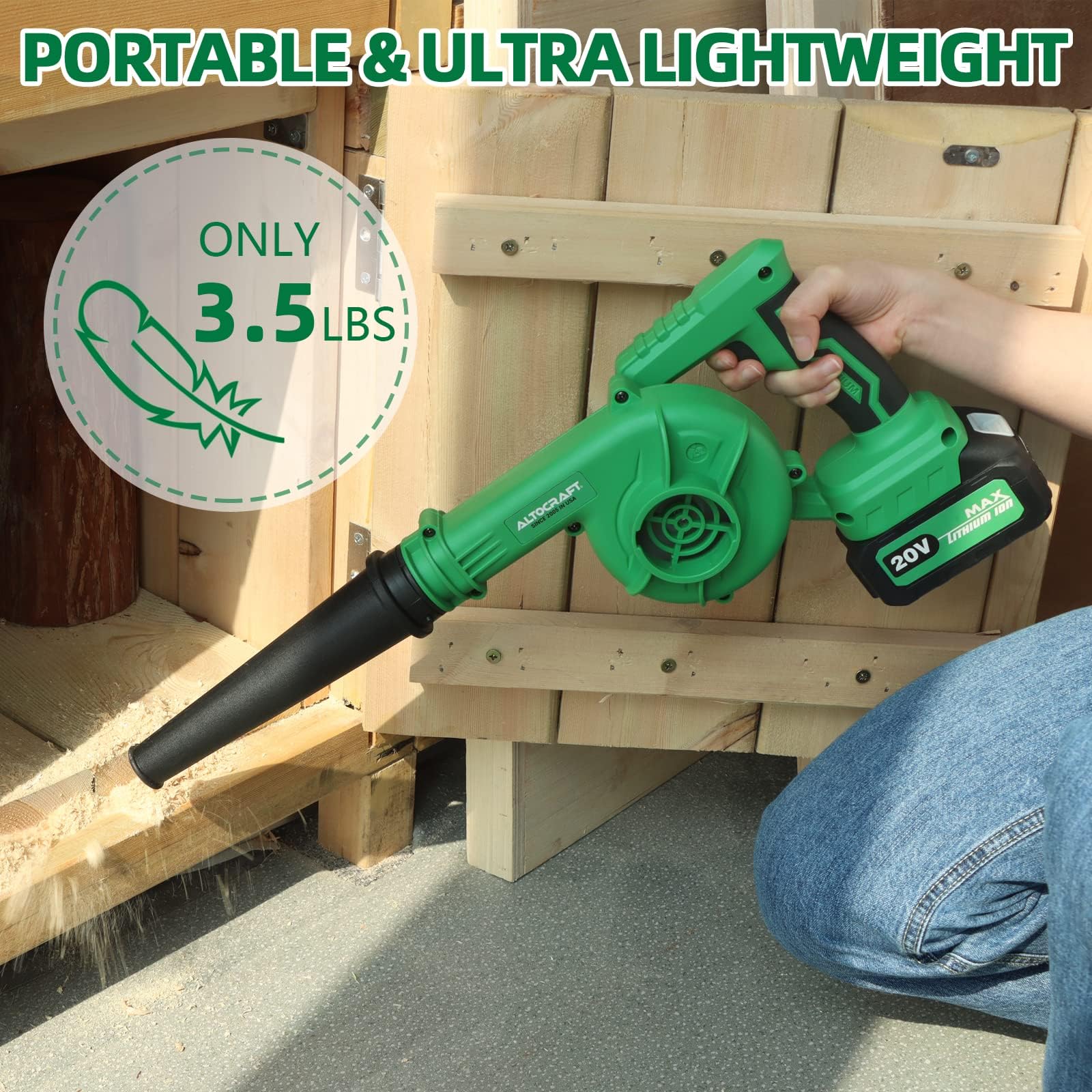 ALTOCRAFT ブロワー 充電式 ブロアー 20V ALTOCRAFT 2-in-1 Jobsite Cordless Blower & Vacuum,20V Max